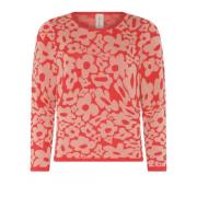 Bloemen Jaquard Pullover in Lotus Pink Skovhuus , Pink , Dames