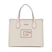 G Status 2 Compartiment Natuurlijk/Lichtroze Tas Guess , Pink , Dames