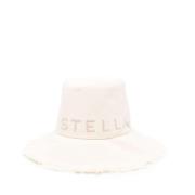 Witte Logo Canvas Fedora Hoed Stella McCartney , White , Dames