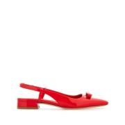 Rode Vlam Patent Leren Ballerina Salvatore Ferragamo , Red , Dames