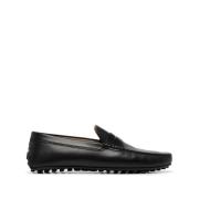 Zwarte Leren City Gommino Rijdschoenen Tod's , Black , Heren