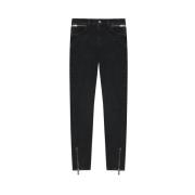 Charcoal Skinny Jeans met Ritsdetails Anine Bing , Gray , Dames