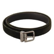 Groene Velvet Metalen Gesp Riem Dolce & Gabbana , Green , Heren