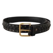 Studded Goudkleurige Riem Dolce & Gabbana , Black , Heren