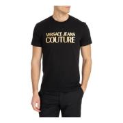 Gestreept Logo T-shirt Versace Jeans Couture , Black , Heren