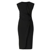 Aansluitende Jurk met Ruches Marc Cain , Black , Dames