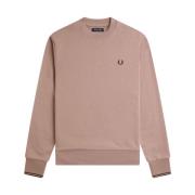 Donkerroze Katoenen Sweatshirt voor Heren Fred Perry , Pink , Heren