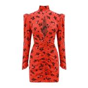 Zijden jurk met draperie Alessandra Rich , Red , Dames