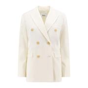 Dubbelrijige wollen blazer Erika Cavallini , White , Dames