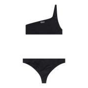 Geborduurde Logo Bikini Off White , Black , Dames