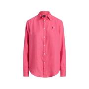 Casual Linnen Overhemd met Geborduurd Logo Polo Ralph Lauren , Pink , ...