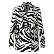 Zebra Print Blazer Marc Cain , Black , Dames