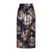 Geborduurde Pailletten Pencil Midi Rok Dolce & Gabbana , Black , Dames