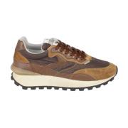 Bruine Casual Leren Sneakers Voile Blanche , Brown , Heren
