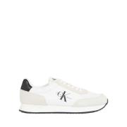 Casual Witte Textiel Sneakers oor Heren Calvin Klein Jeans , White , H...