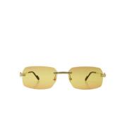 Rechthoekige randloze zonnebril met metalen frame Cartier , Yellow , U...