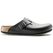 Klassieke Leren Klomp Birkenstock , Black , Heren