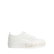 Witte Casual Leren Sneakers oor rouwen Calvin Klein Jeans , White , Da...