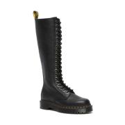 Dames Casual Zwarte Leren Laars Dr. Martens , Black , Dames