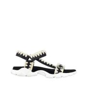 Dames Casual Textiel Sandalen Mou , Black , Dames