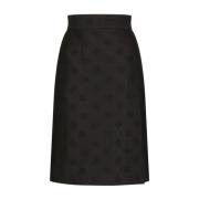 Jacquard Monogram Midi Rok Dolce & Gabbana , Black , Dames