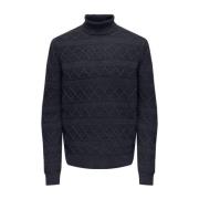 Heren Roll Neck Coltrui Only & Sons , Blue , Heren