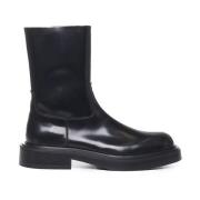 Zwarte kalfsleren laarzen Salvatore Ferragamo , Black , Heren