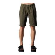 Houndstooth Trekkoord Shorts in Khaki 40Weft , Green , Heren