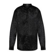 Shirt met transparant patroon Versace , Black , Heren