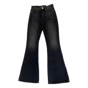 Zwarte jeans met hoge taille en flare pasvorm Denham , Black , Dames