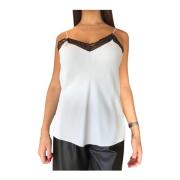 Verstelbare Band Kant Logo Top Patrizia Pepe , Gray , Dames