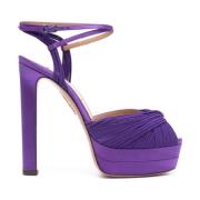 Paarse Sandalen met Draai Detail Aquazzura , Purple , Dames