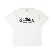 Amerikaans Script Organisch Katoenen T-Shirt Carhartt Wip , White , He...