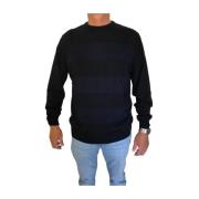 Gestreepte Crewneck Sweaters met Logo Schouder Colmar , Blue , Heren