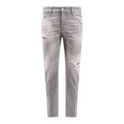Grijze Jeans met knoopsluiting Dsquared2 , Gray , Heren