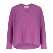 Cashmere V-Hals Trui Hemisphere , Purple , Dames