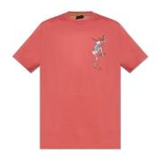 Bedrukt T-shirt PS By Paul Smith , Pink , Heren