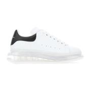 Witte leren sneakers met zwarte hiel Alexander McQueen , White , Dames