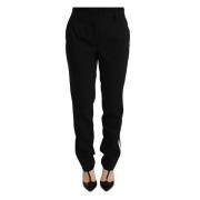 Streepbroek wollen zijden broek Dolce & Gabbana , Black , Dames