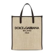 Sand Canvas Winkel Tas Dolce & Gabbana , Beige , Heren