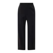 Zwarte wollen broek met knoop en rits Balenciaga , Black , Heren