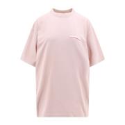 Roze Crew-neck T-Shirt Balenciaga , Pink , Dames