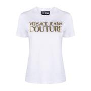 Witte T-shirts Polos voor Dames Versace Jeans Couture , White , Dames