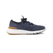 Sportieve Herensneakers in Donkerblauw Brunello Cucinelli , Blue , Her...