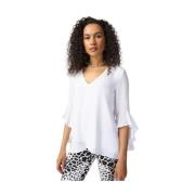 Delicate top met ruches op lange mouwen Joseph Ribkoff , White , Dames