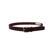 Maroon Leren Riem met Metalen Gesp Dolce & Gabbana , Brown , Dames