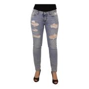 Blauwe Low Waist Skinny Denim Jeans Dolce & Gabbana , Blue , Dames