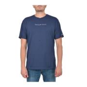 Blauwe Logo T-shirts en Polos Tommy Jeans , Blue , Heren