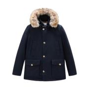 Donkerblauwe Arctic Anorak in Ramar Cloth Woolrich , Blue , Heren