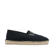 Zwarte Canvas Espadrilles met Vltn Print Valentino Garavani , Black , ...